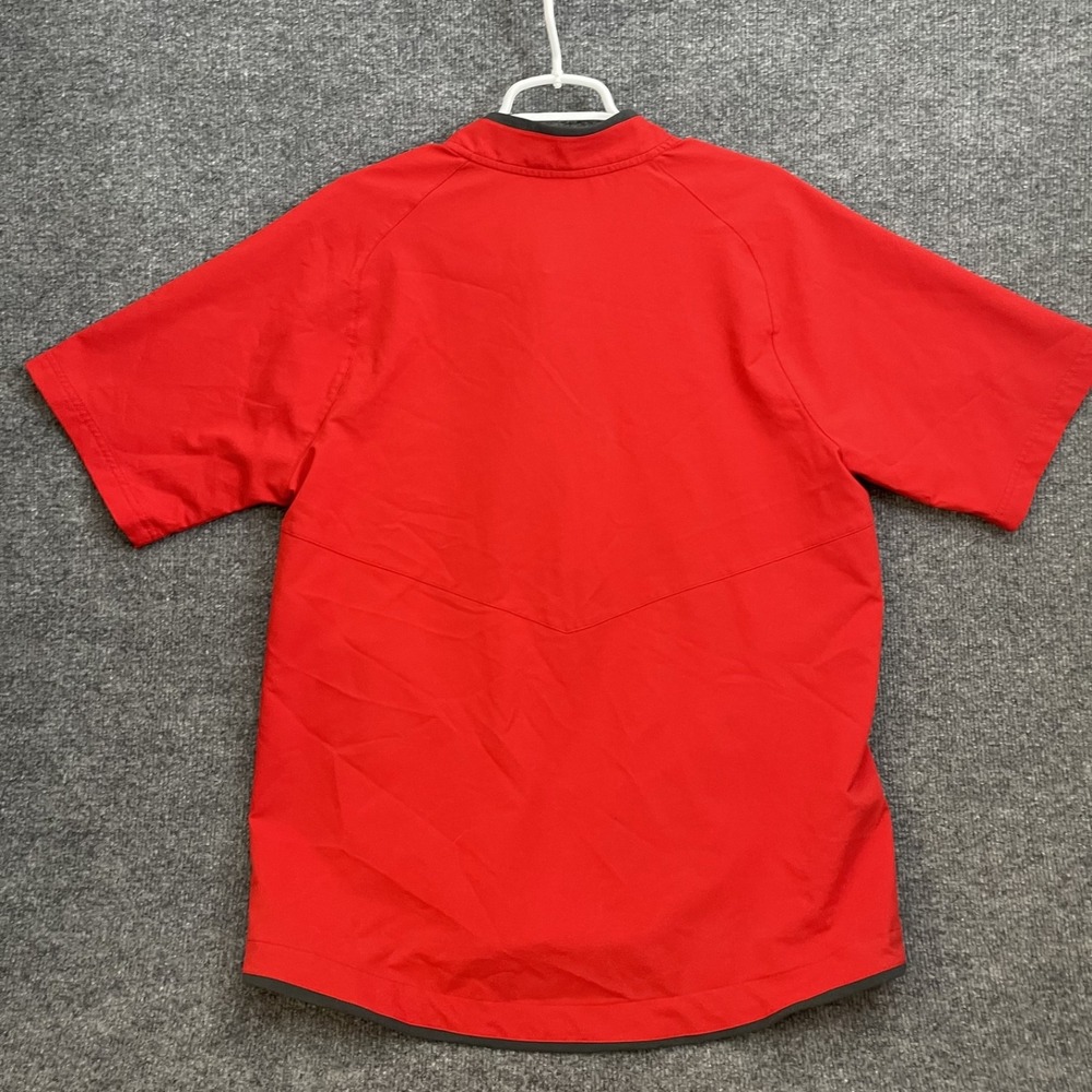 Utah Tech Baseball Pull Over Nike Shirt Mens Sz L Red Short Sleeve - Picture 7 of 14